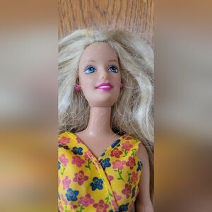 Barbie Doll in Yellow Floral Dress